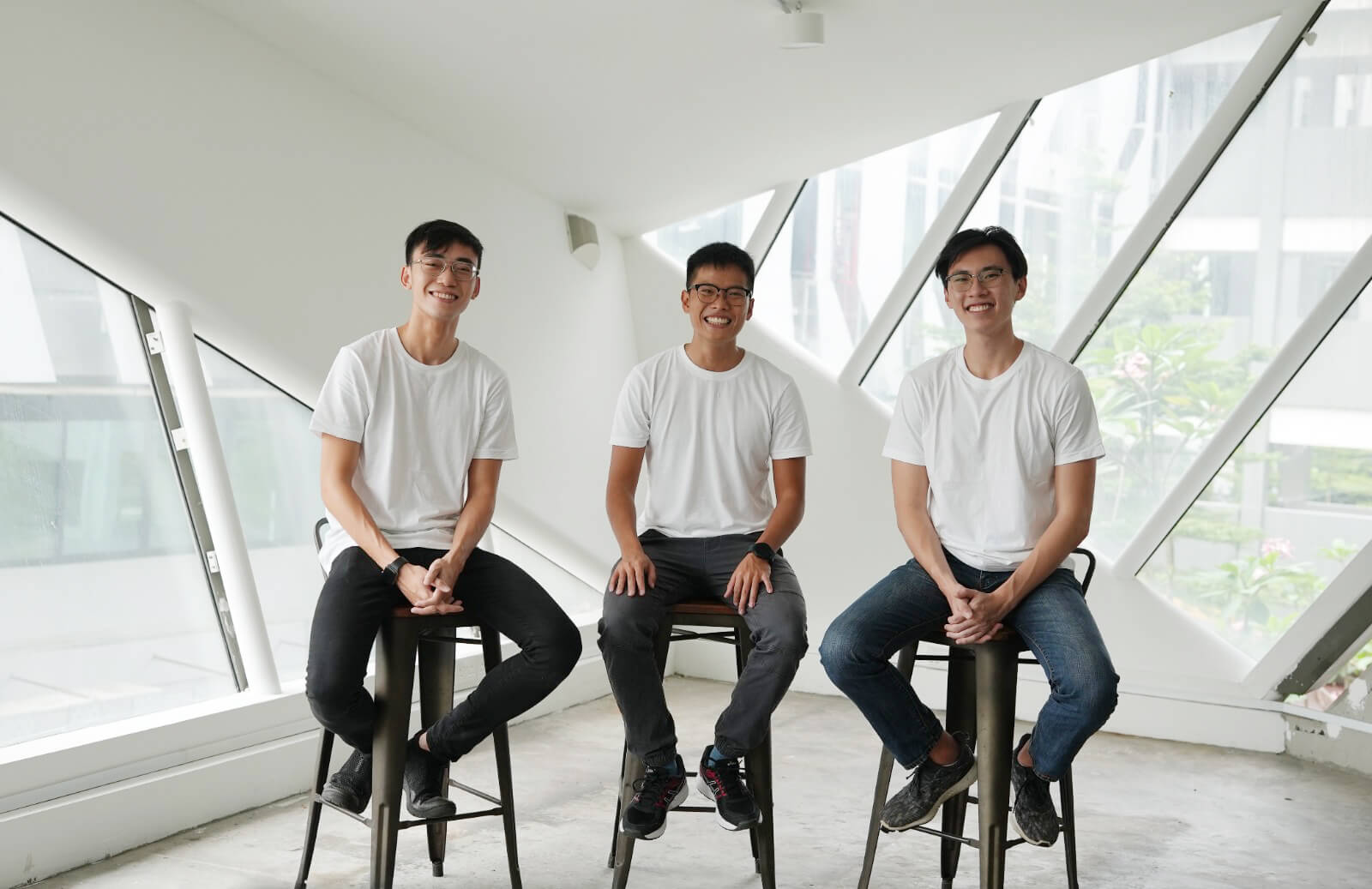 Team Moonbeam: (from left) Qi Herng and Jia Wei together with co-founder Varden Toh, a current student at NUS Faculty of Science.