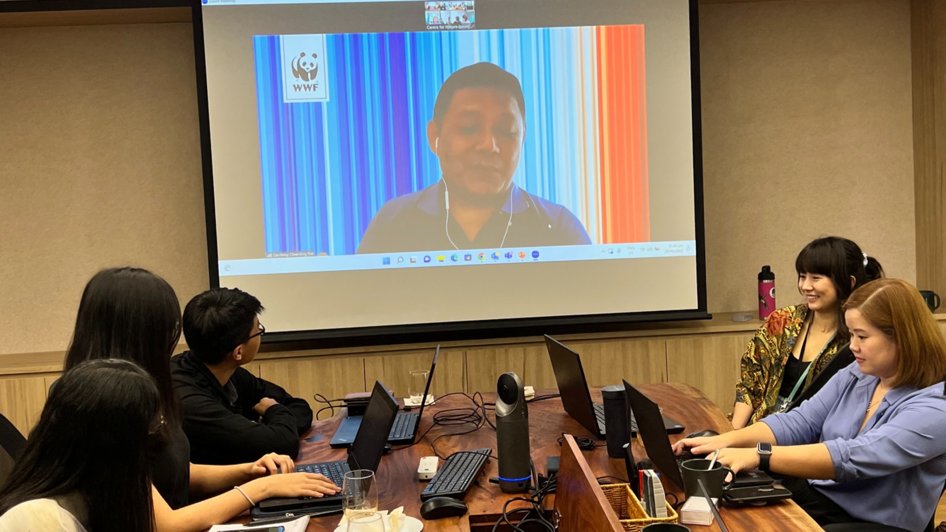 Mr Sandeep Rai from World Wildlife Fund (WWF) International joined the panel virtually to underscore the importance of climate finance for the region, and introduced loss and damage as two key issues of concern for Southeast Asia that will be discussed at COP27.