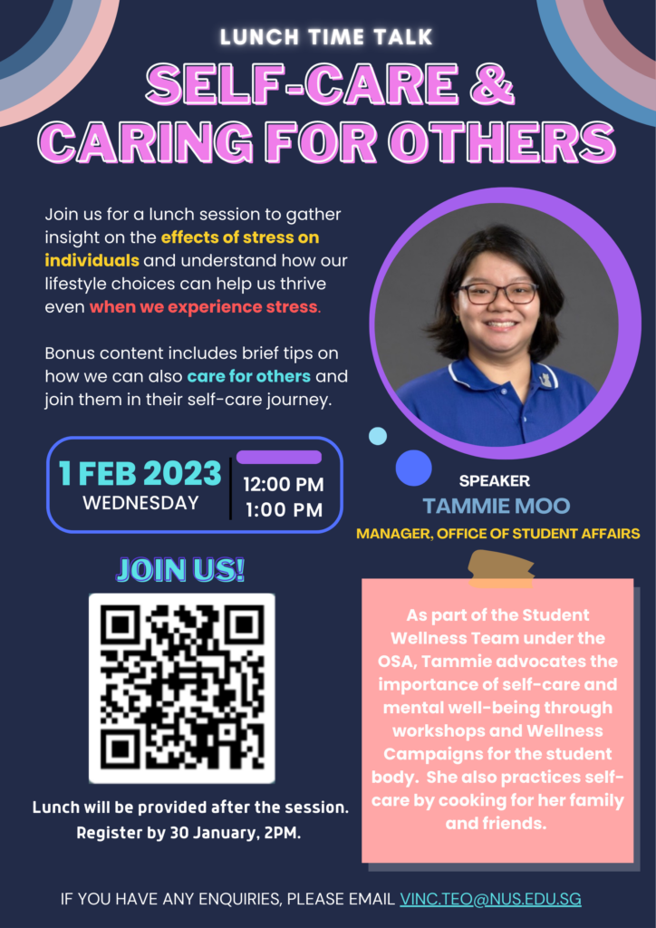 Lunchtime Talk: Self-Care & Caring for Others - NUS Faculty of Science