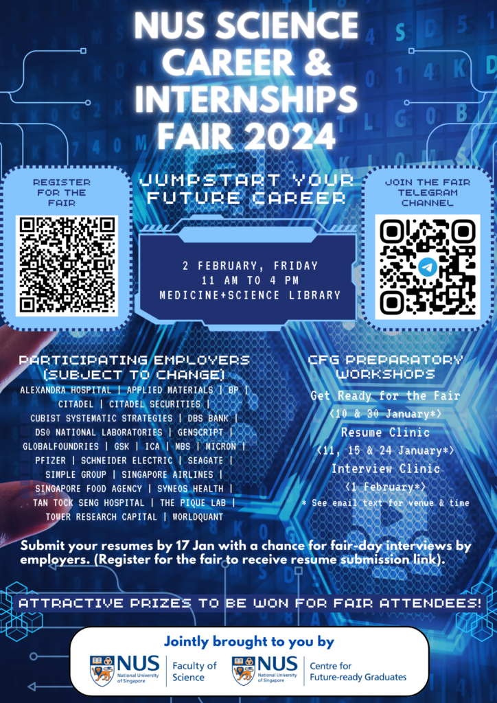 NUS Science Career And Internships Fair 2024 NUS Faculty Of Science   Rd 2 Poster SCIF 2024 UG 724x1024 