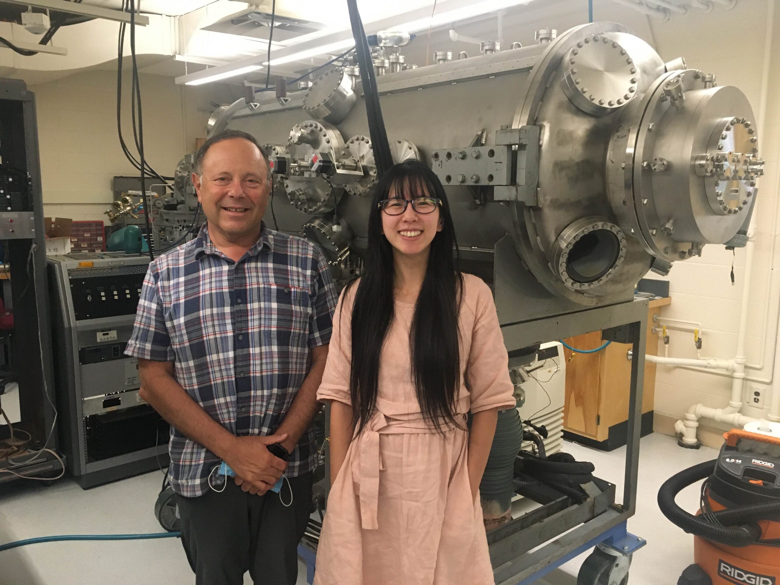 With my PhD advisor Mihály Horányi in front of the Colorado Solar Wind Experiment, which I worked on for many years.