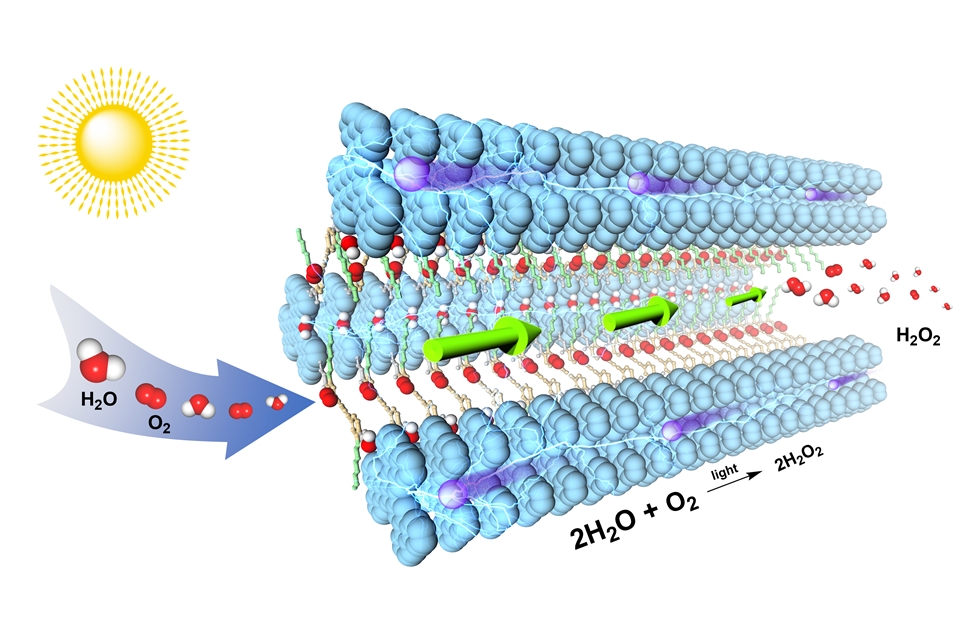 Artificial photosynthesis to produce hydrogen peroxide