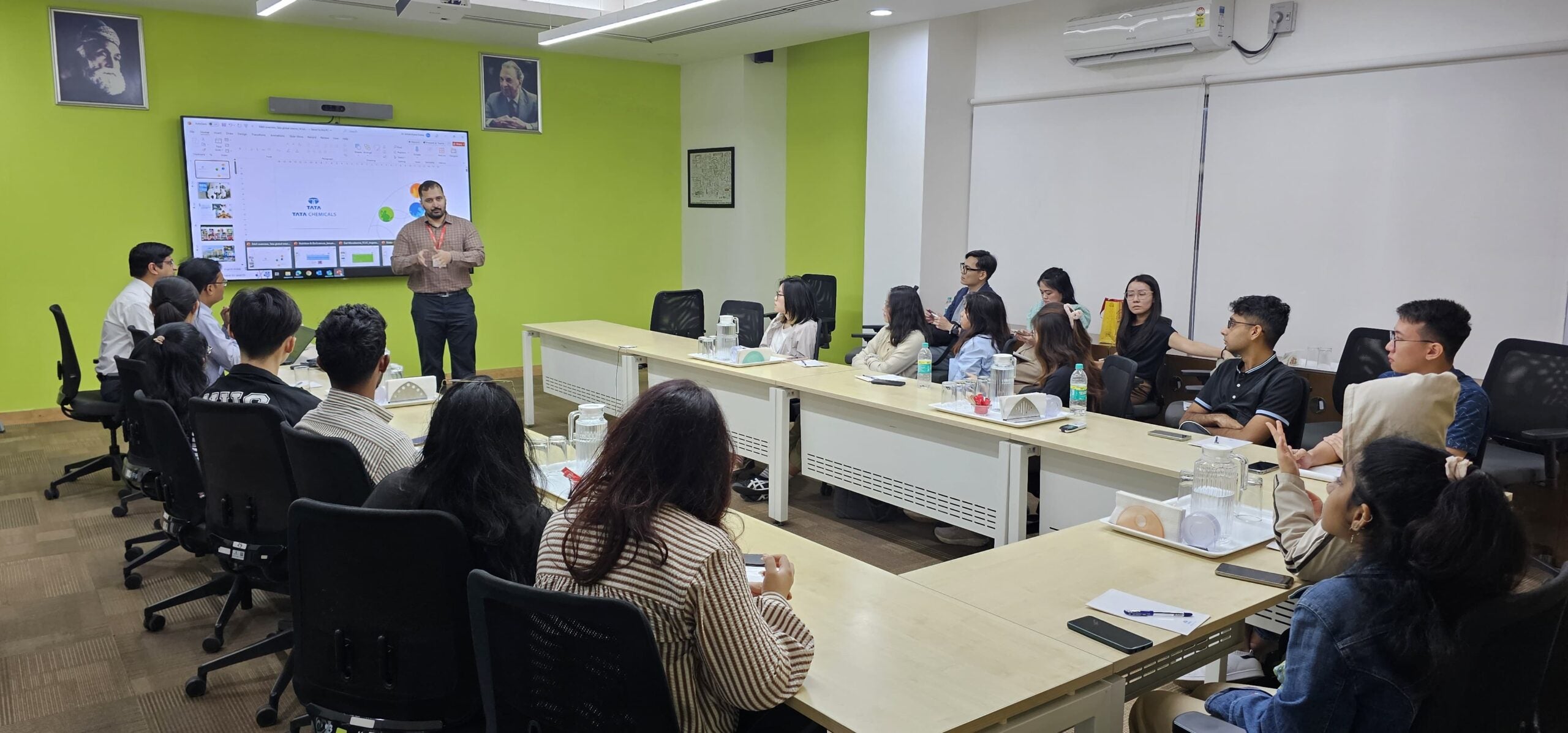 Sharing session by Tata Chemicals about their operations in Mumbai. We visited their laboratories and heard from their scientists about current research and the products that they were developing.