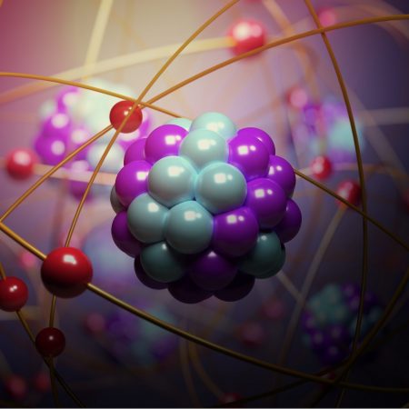 Elementary,Particles,In,Atom.,Physics,Concept.,3d,Rendered,Illustration.